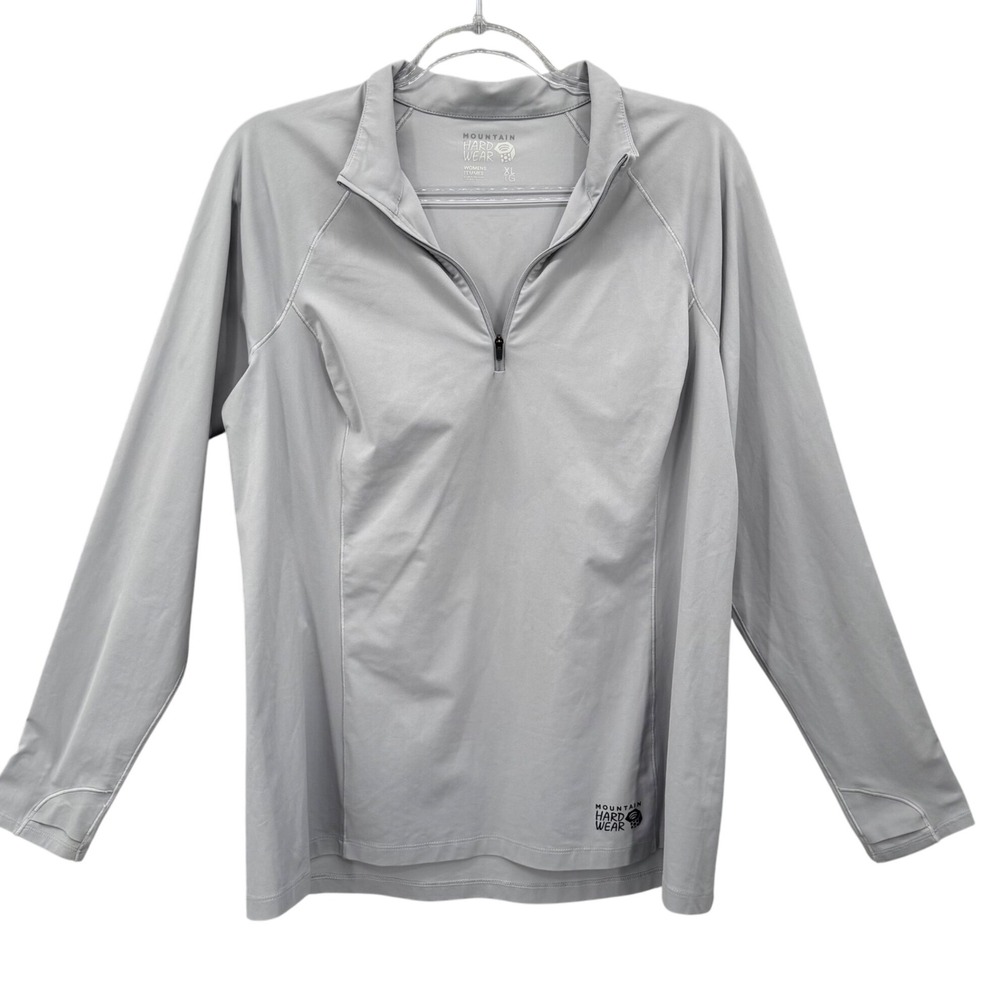 Mountain Hardwear Womens XL Pullover 1/4 zip Lightweight Gray‎ Outdoor Active